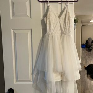 White bachelorette party mini dress